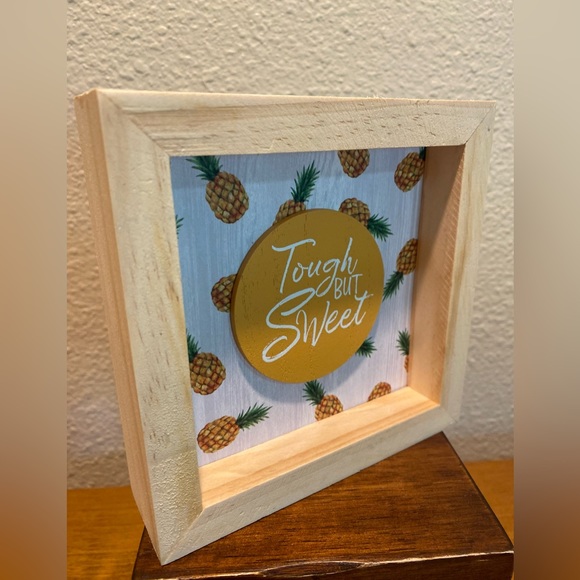 Pineapple Sign For Tier Tray, Tabletop, Shelf or Wall, Tough But Sweet Pineapple - Picture 6 of 13